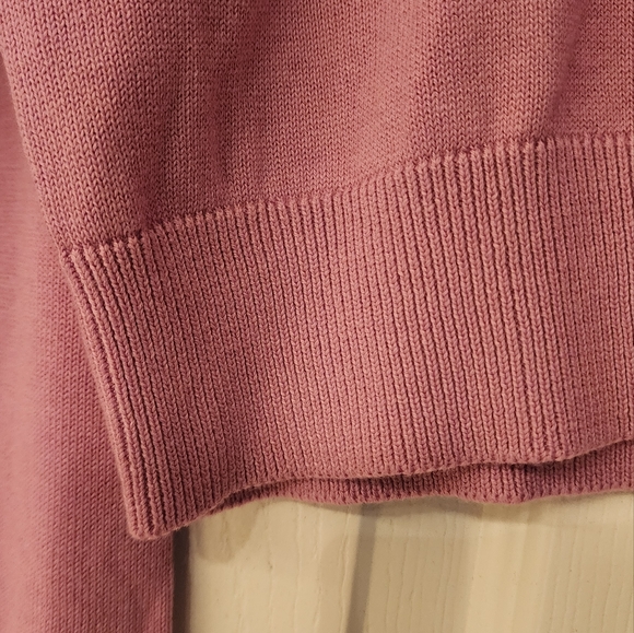 One grey day crew neck semi crop sweater in mauve pink size Large - Picture 9 of 11